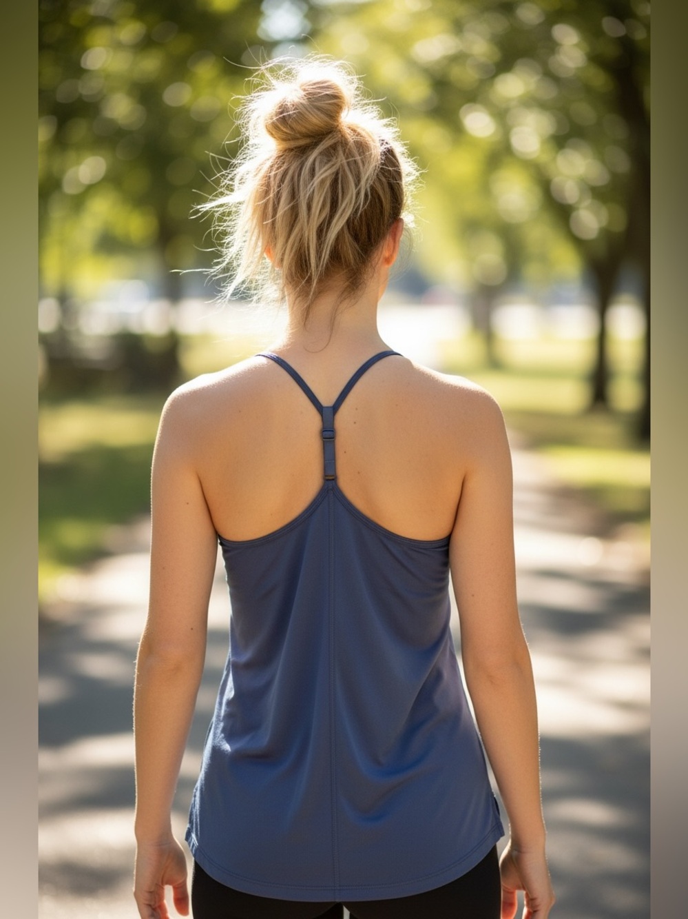 Nike Women’s Slate Blue Slim Racerback Camisole - Picture 2 of 5